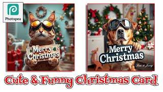 Christmas Card Design Tutorial | Cute & Fun Card Using Photopea screenshot 3