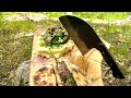 Osso Buco Steak I Bushcraft Style & Handmade Kitchen Tools - Asmr, nature, river sound