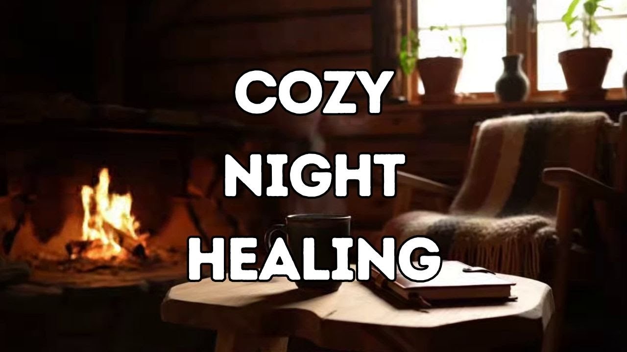 Cozy Night Coffee Shop ☕ Fireplace Sounds for Study, Sleep & Relaxation