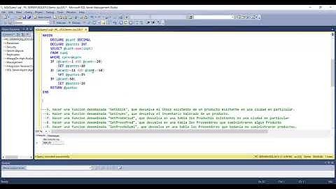 Progamacion de Funciones en el Lenguaje Transact SQL - Parte I