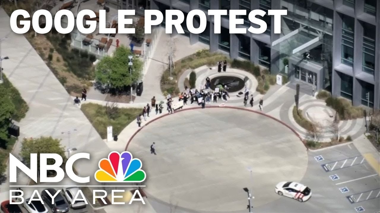 Gaza war protests continue at Google campus in South Bay - YouTube