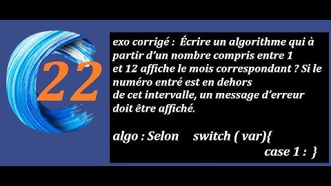 Exercice corrigé algorithme(Selon) program C (switch)