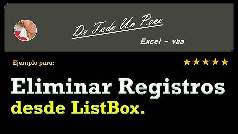 Borrar registros desde un listbox.