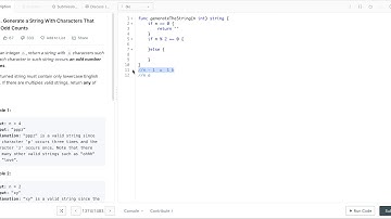1374  Generate a String With Characters That Have Odd Counts  - Leetcode in Go - String