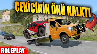 ÇEKİCİNİN ÖNÜ KALKTI // AKS KIRILDI // ROLEPLAY TADINDA // BeamNG.drive