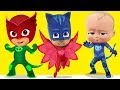 PJ Masks Wrong Heads, Learn Colors with Pj Masks and Baby Boss Finger Family Song Nursery Rhymes