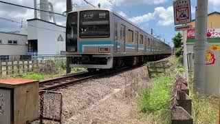 JR相模線門沢橋駅を入線.発車する列車。