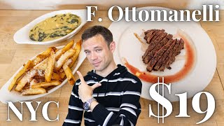 Eating a $19 Steak Deal with Two Sides and a Salad at F. Ottomanelli. An Amazing NYC Steak Special