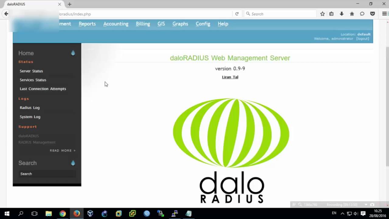 Install FreeRadius and Daloradius on CentOS 7