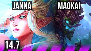 JANNA & Ashe vs MAOKAI & Varus (SUP) | 3/1/22, 1500+ games | BR Diamond | 14.7