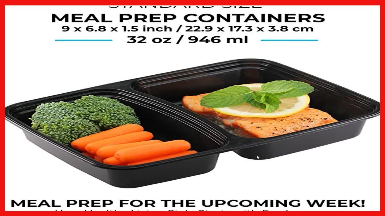 Freshware Meal Prep Containers [50 Pack] 3 Compartment Food Storage  Containers with Lids, Bento Box, BPA