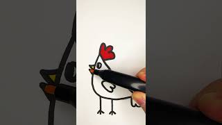 Cute rooster coloring page