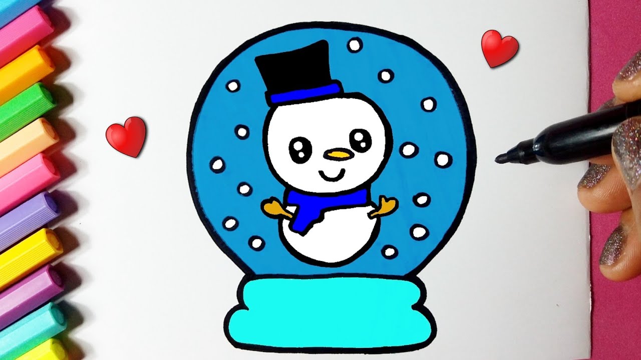 Desenhos de Boneco Neve - Como desenhar Boneco Neve passo a passo