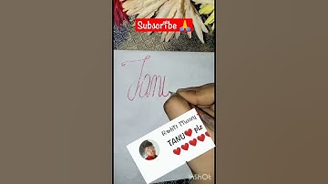 Tanu name write in cursive writing✍️😍#calligraphy #cursive #writing #youtubeshorts #shortvideo