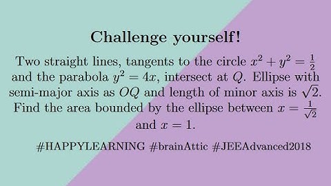 A great problem on Conic Sections from JEE Advanced 2018, to boost your confidence. Do try it!