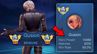 8K MATCHES GLOBAL GUSION SOLO RANK GAMEPLAY!! (MUST WATCH!) - Mobile Legends