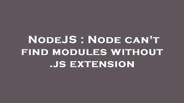 NodeJS : Node can