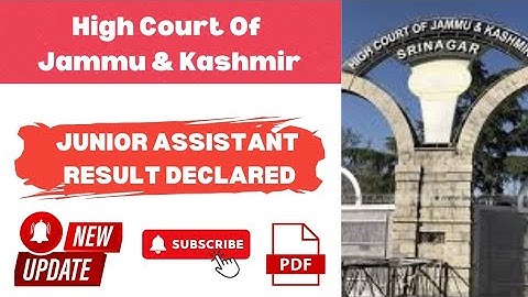 JUNIOR ASSISTANT RESULT | J&K HIGHCOURT  #jkhighcourt #jknews #juniorassistant