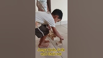 Jenga Blocks Bed, Sofa and Chair 🪑🛋️🛌 #woodenblocks #jenga #jengagame #kids #playathome