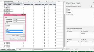 Pivot Table - Group by several date sets