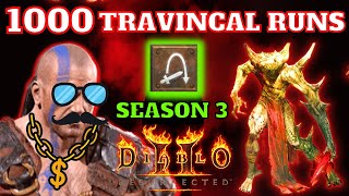 D2R Ladder Season 3 - 1000 Travincal Runs Drop Highlights