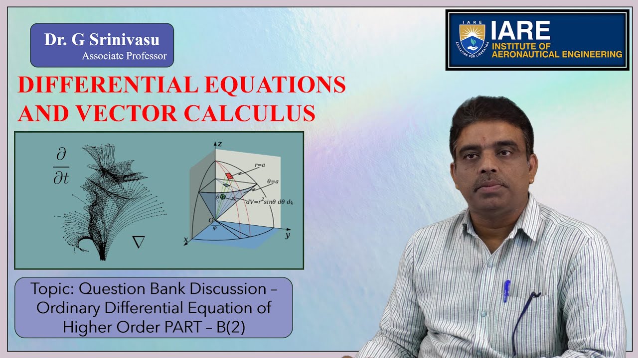 Question Bank Discussion Ordinary Diff Equation Of Higher Order PART Question bank discussion ordinary diff equation of higher order part