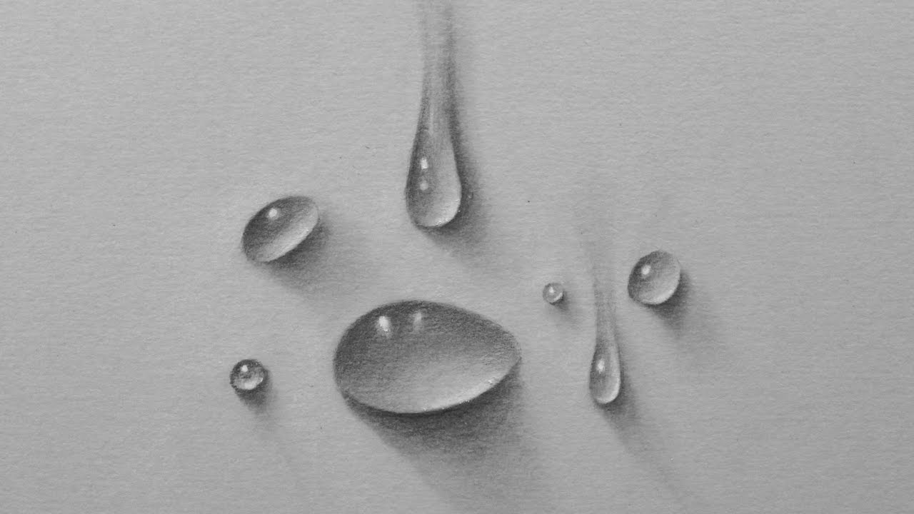 How to Draw a Water Drop With Pencil Drawing by artist alamgir - YouTube