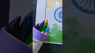 tricolour crayon drawing ##### I love my India ##### crayons sketch