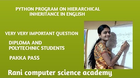 Python program on Hierarchical inheritance in English ||diploma and polytechnic students ||sbtet