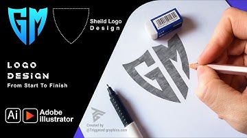 The Shield Monogram Logo Design Process | Design Any Logo Letters In Shield In Adobe Illustrator