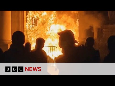 Bordeaux town hall set on fire as France pension protests continue – BBC News