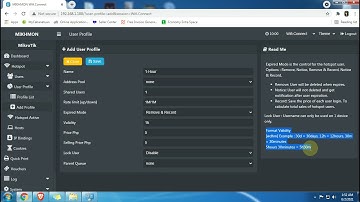 Add Profiles, Time and rates on mikhmon