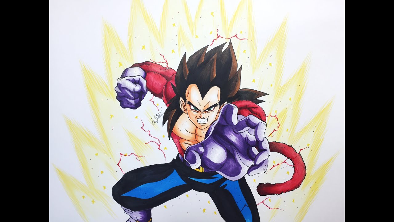 ベジータ 超サイヤ人4 描いてみた Drawing Vegeta Super Saiyan 4 Youtube