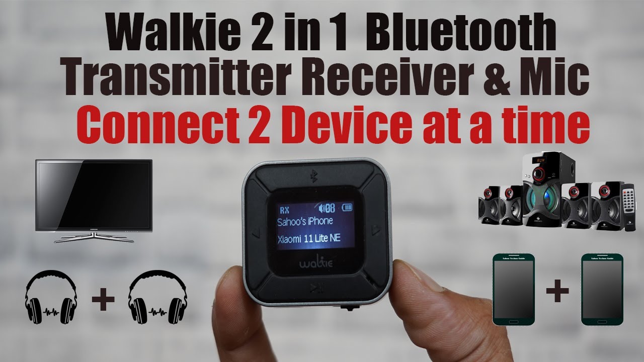 Walkie 2 in 1 LCD Display Bluetooth Transmitter Receiver & Mic