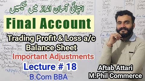 final account | final account b.com | financial accounting