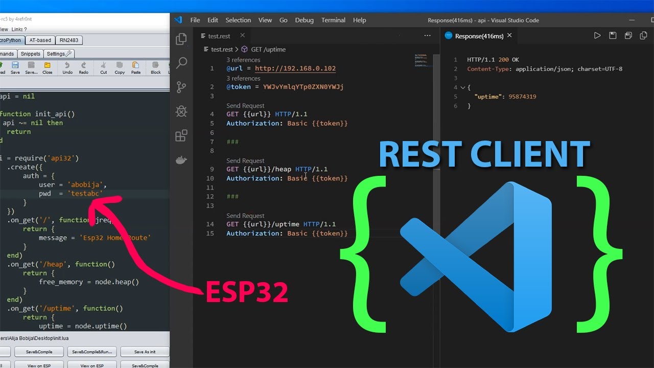 Rest code. Rest client. Esp32 Visual Studio code. Rest client vscode. Rest API.
