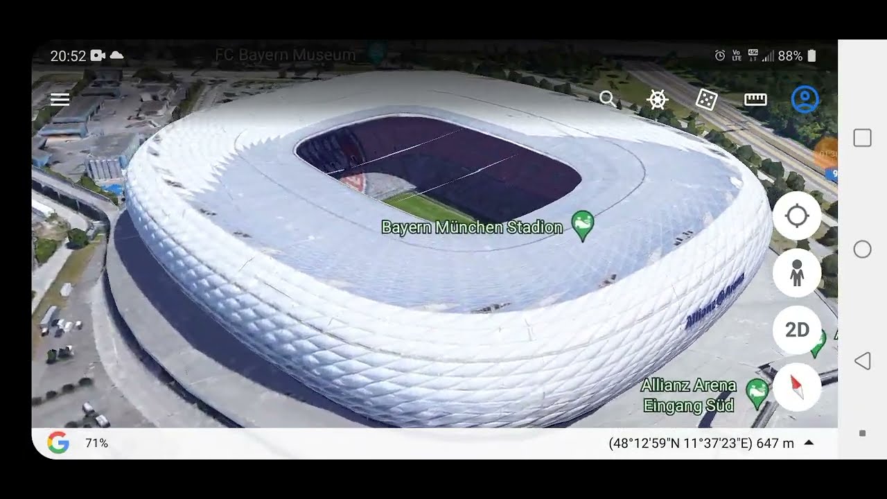 Bayern München FC Stadium / Allianz Arena / Germany / Google Earth 3D maps
