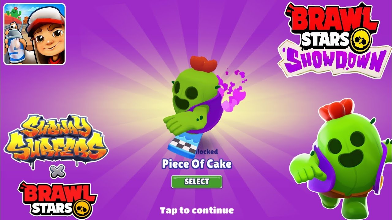 Subway Surfers x Brawl Stars 2025 : Unlocking PIECE OF CAKE🍰 Board in Brawl Stars Showdown Challenge