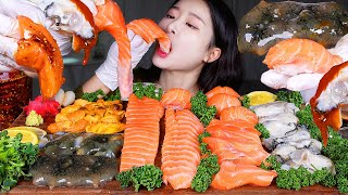 ASMR MUKBANG | อาหารทะเลหลากหลาย 🌊 หอยนางรม & แซลมอน & ปลิงทะเล & สับปะรดทะเล! น้ำพริกรสเผ็ด