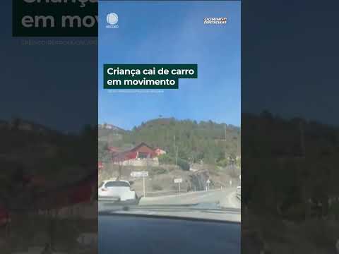 Criança cai da janela de um carro em movimento, na Espanha. #domingoespetacular! #quasemorri