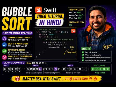 Bubble Sort |  Swift  | Video Tutorial in Hindi
