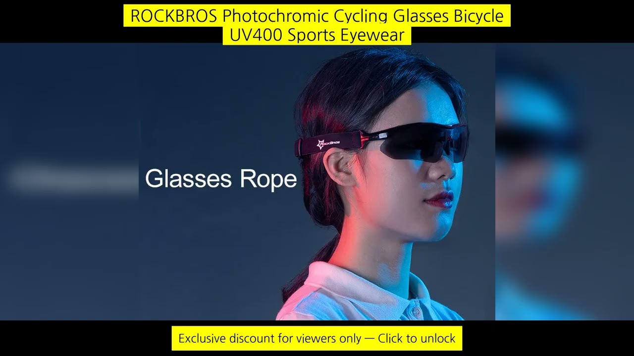 Rockbros Photochromic Cycling Glasses Bicycle Uv400 Sports Eyewear Ultralight