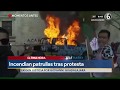Queman patrullas y vandalizan el Palacio de Gobierno de Jalisco por muerte de Giovanni López