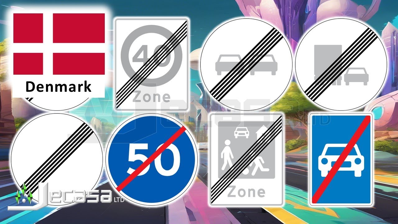 De-Restriction Traffic-Road Signs in Denmark (Copenhagen, Aarhus, Odense, Aalborg, Esbjerg), English