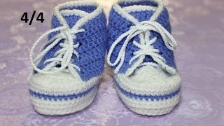 Как связать пинетки-кеды. Часть 4/4 (обвязка, завершение работы). Как связать пинетки-кеды. Часть 4/4 (обвязка, завершение работы).