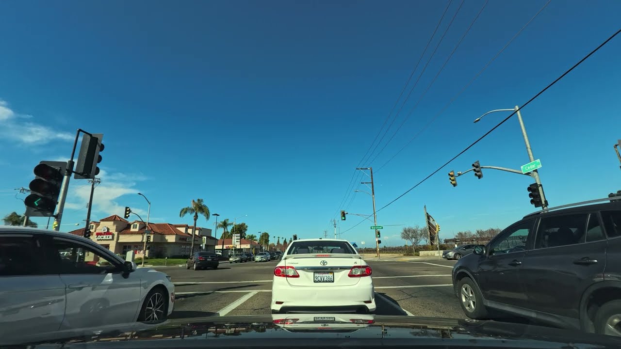 Fresno 4K UHD - Cedar Avenue - South To North Fresno - Winter