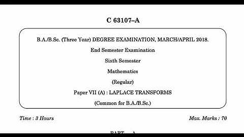 Rayalasima University | Laplace Transform Previous Question paper Explain in telugu 2019 & 18 imp Qu