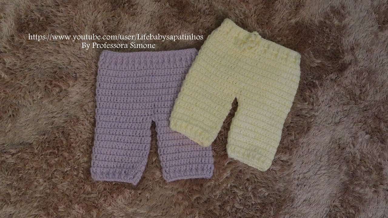 calça de croche para bebe passo a passo