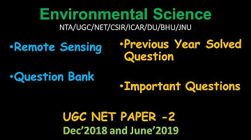 Part 1 | Remote Sensing | Previous Year Solved Questions | Environmental Science | UGC NET | Paper 2