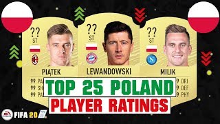 FIFA 20 | TOP 25 POLAND HIGHEST PLAYER RATINGS 😳🇵🇱| FT. LEWANDOWSKI, PIATEK, MILIK... etc
